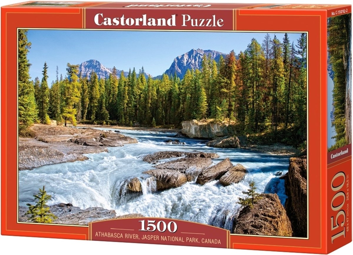 Castorland athabasca river, jasper national park, canada – puzzel – 1500 stukjes – satijnen afwerking – perfecte pasvorm – europese kwaliteit