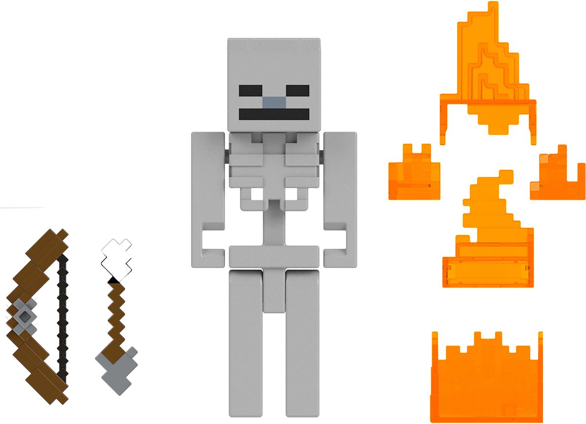 Figura centrale scheletro Minecraft, 6 anni, multicolore, in plastica
