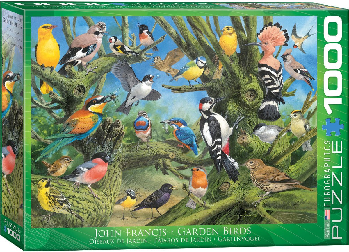 Eurographics - tuin vogels [garden birds] - john fransis - 1000 stukjes 68×48cm (b×h) - legpuzzel