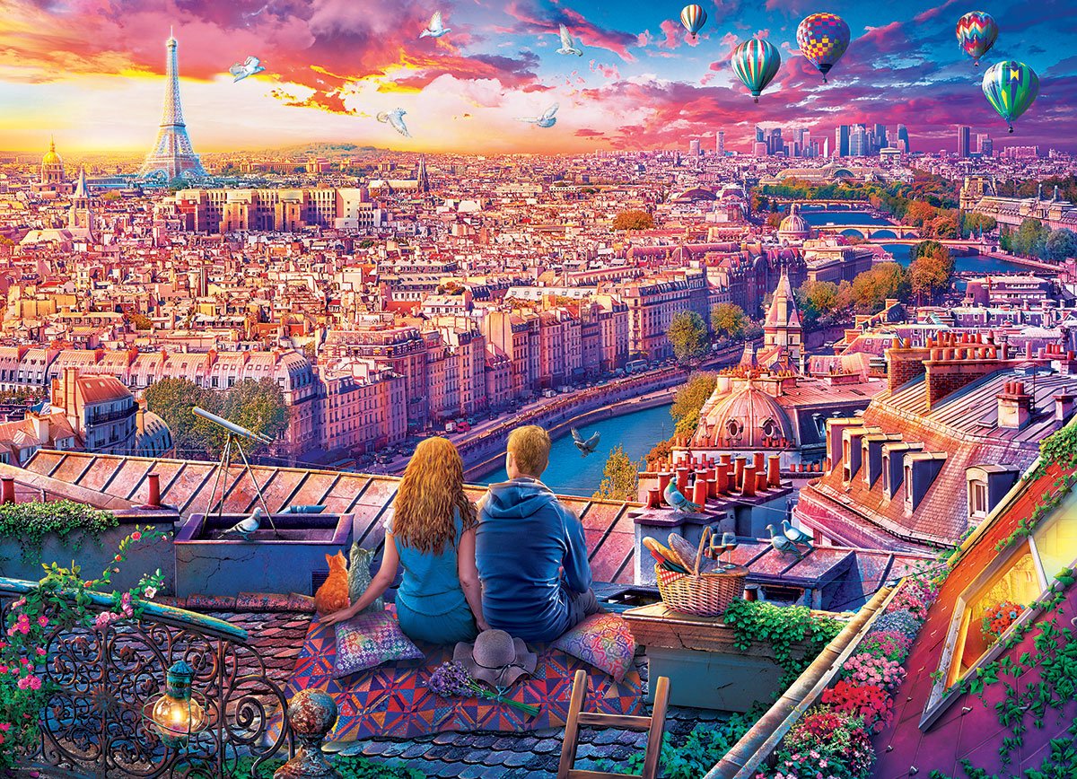Eurographics - parijs dak [paris rooftop] - artbeat studio - 1000 stukjes 68×48cm (b×h) - legpuzzel