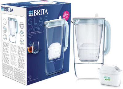 Jarra filtrante de agua de cristal Brita 2,5l + filtro de agua maxtra pro 1050449
