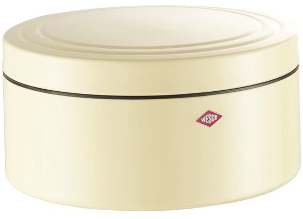 Scatola pasticceria Wesco linea classica con coperchio | 4 litri | metallo - mandorla | scatola di biscotti