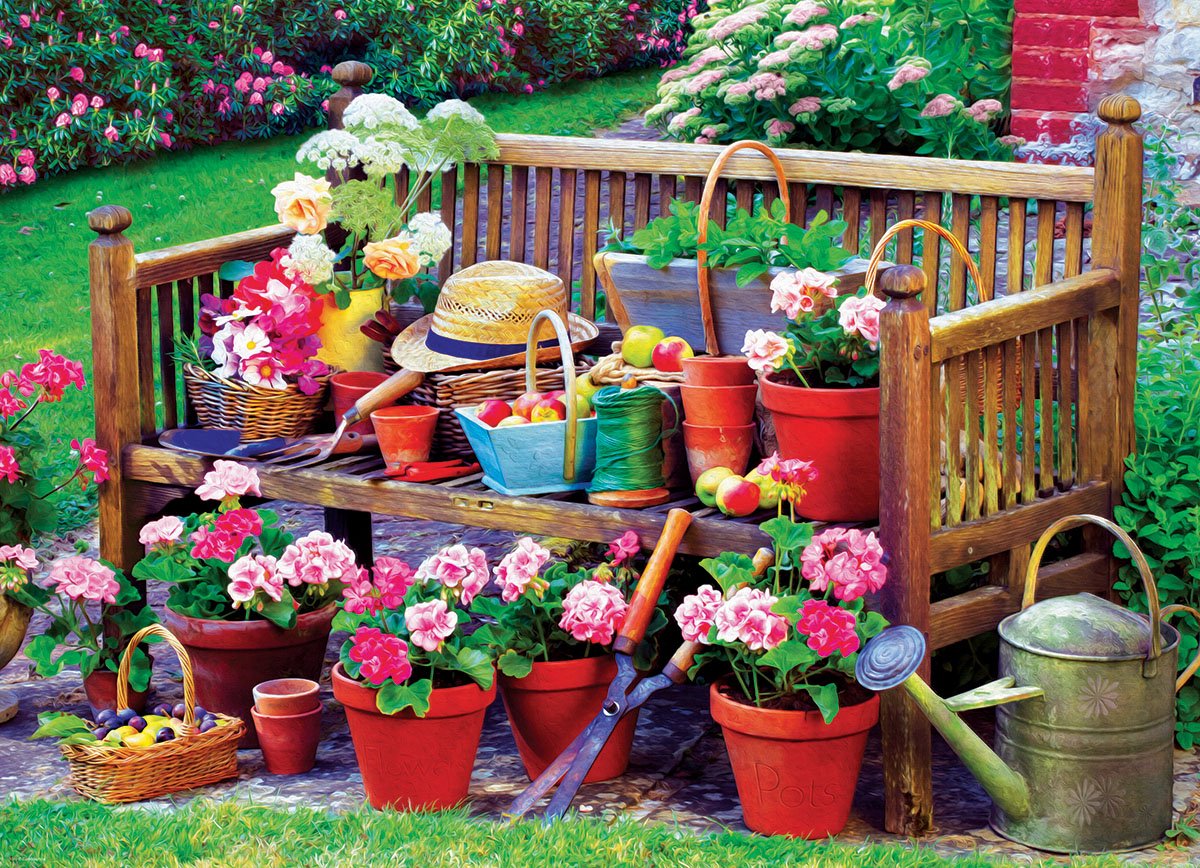Eurographics - panca da giardino [panca da giardino] - 1000 pezzi 68×48 cm (l×a) - puzzle