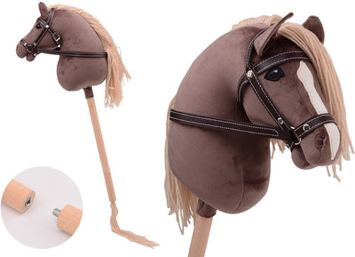 Johntoy Hobby Horse corto con cola Holly Horse Deluxe marrón oscuro