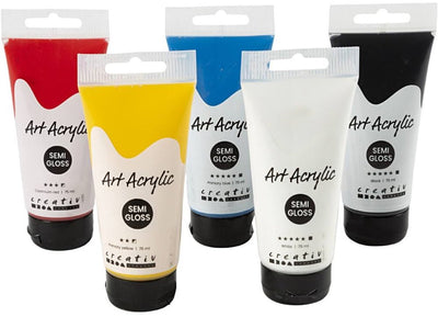 Creativ Company Pigment Art Acrylic paint Primary colors, 5x75ml