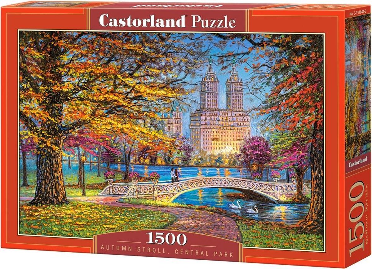 Castorland autumn stroll, central park – puzzel – 1.500 stukjes – satijnen afwerking – perfecte pasvorm – europese kwaliteit