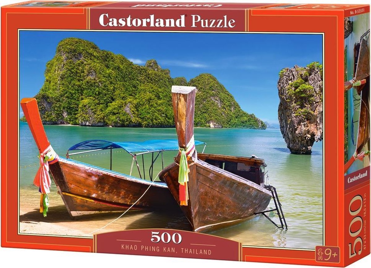Castorland khao phing kan, tailandia – rompecabezas – 500 piezas – acabado satinado – ajuste perfecto – calidad europea