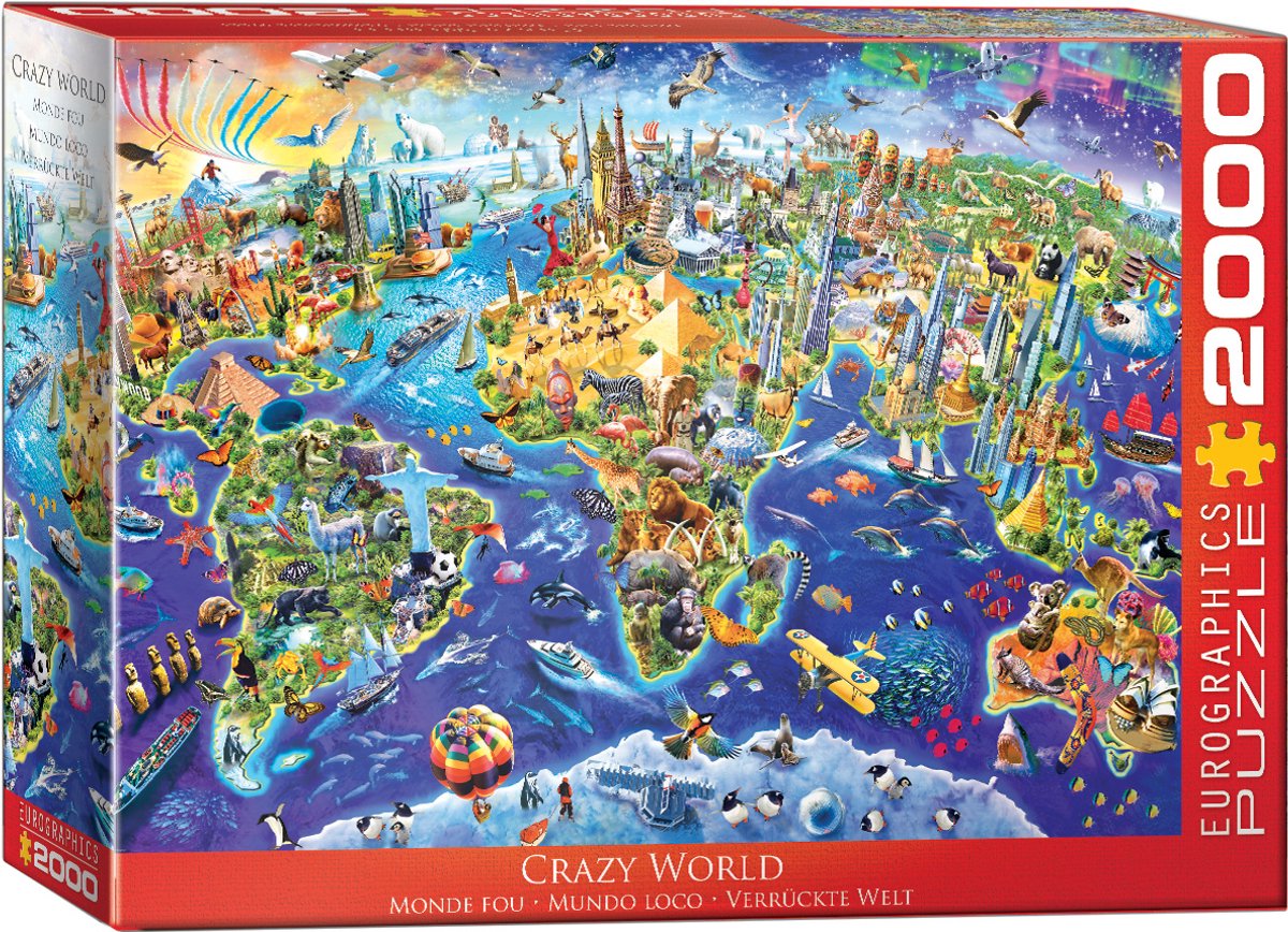 Eurographics - pazzo mondo [crazy world] - 2000 pezzi 97×68 cm (l×a) - puzzle