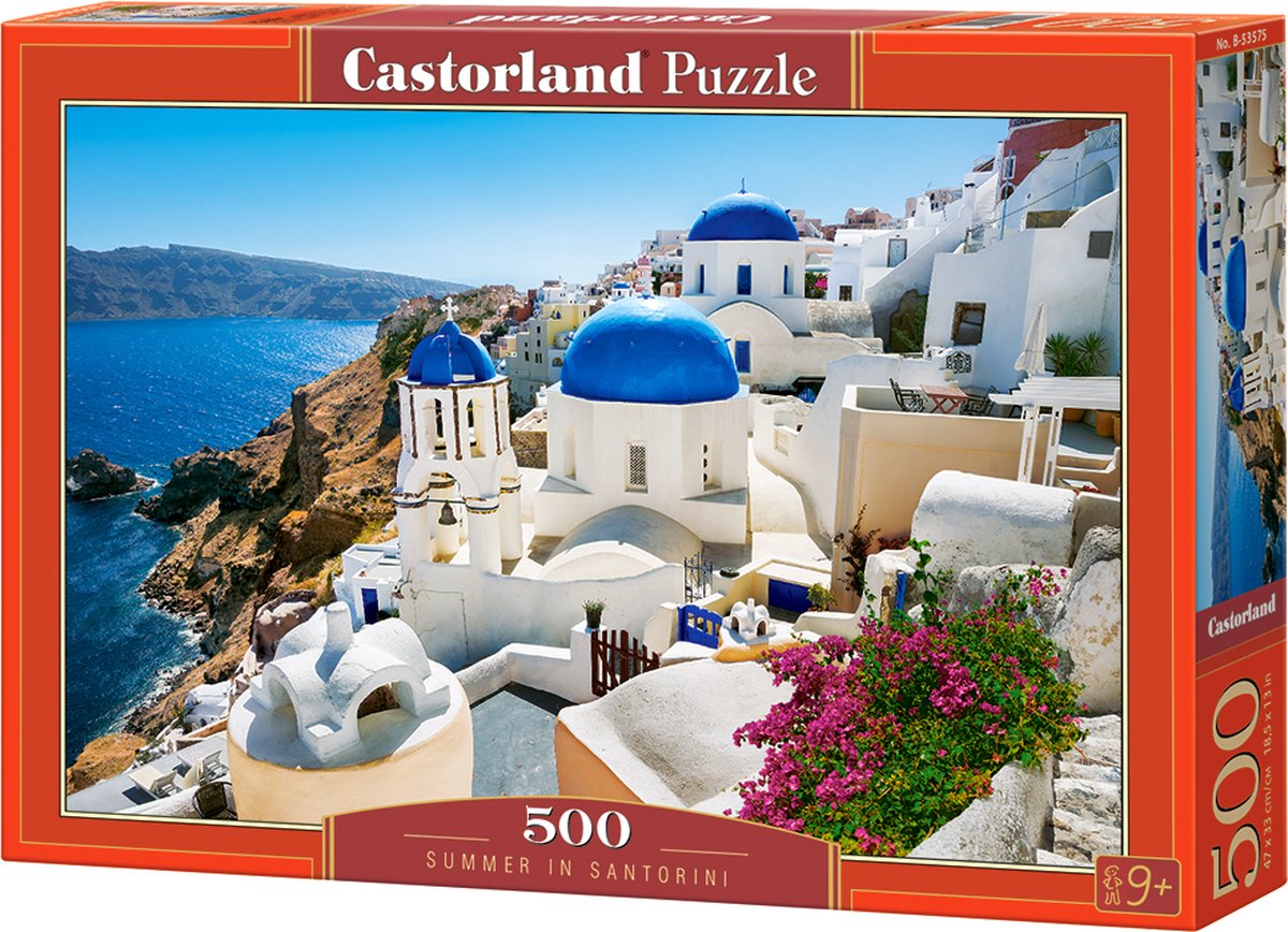 Castorland summer in santorini – puzzel – 500 stukjes – satijnen afwerking – perfecte pasvorm – europese kwaliteit