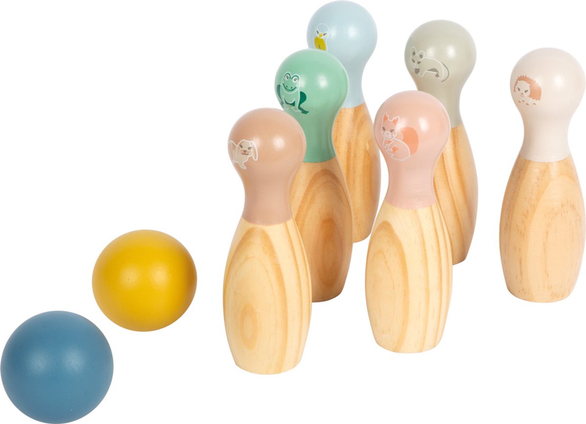 Small foot - juego de bolos amigos del jardín - 8 uds.