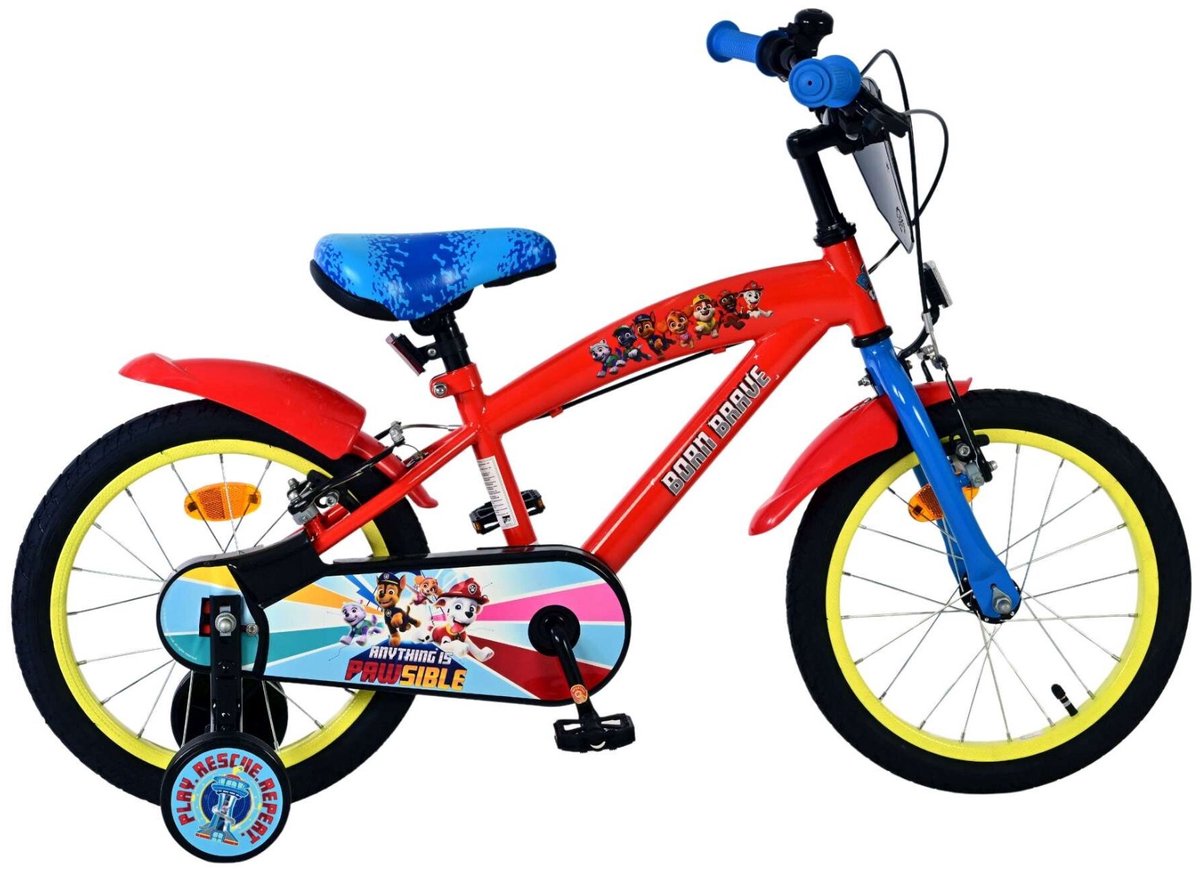 PAW PATROL Patrol Bike Bike Boys de 16 pulgadas Red Dos frenos de manos