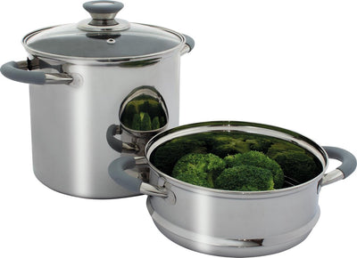 Pentola Eurotrail con vaporiera Corby 18 cm in acciaio inox 3 pezzi