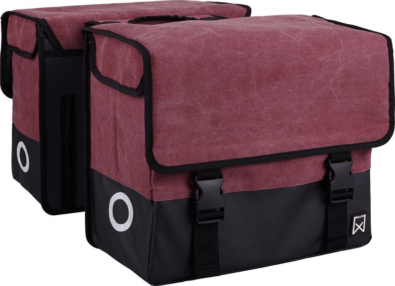 Willex dubbele canvas tas plus purple red matt black 40l