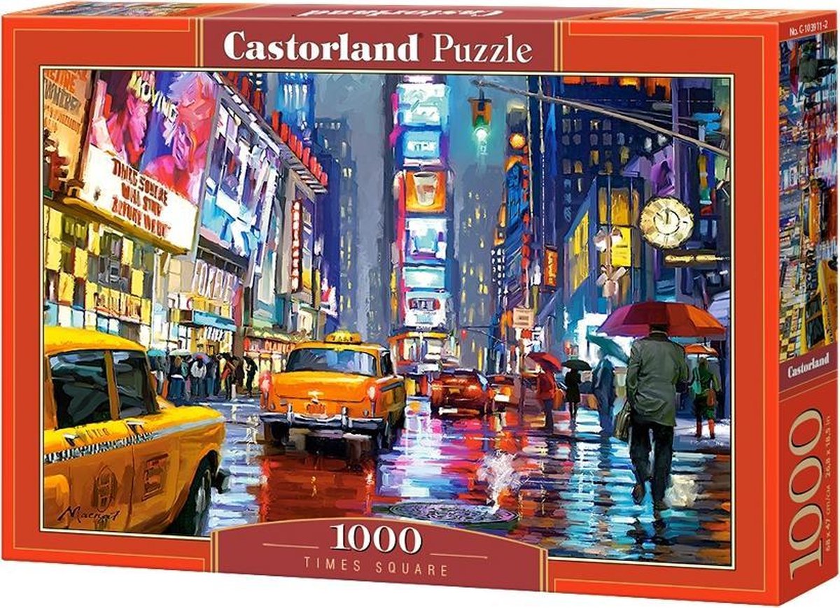 Castorland times square – puzzel – 1.000 stukjes – satijnen afwerking – perfecte pasvorm – europese kwaliteit