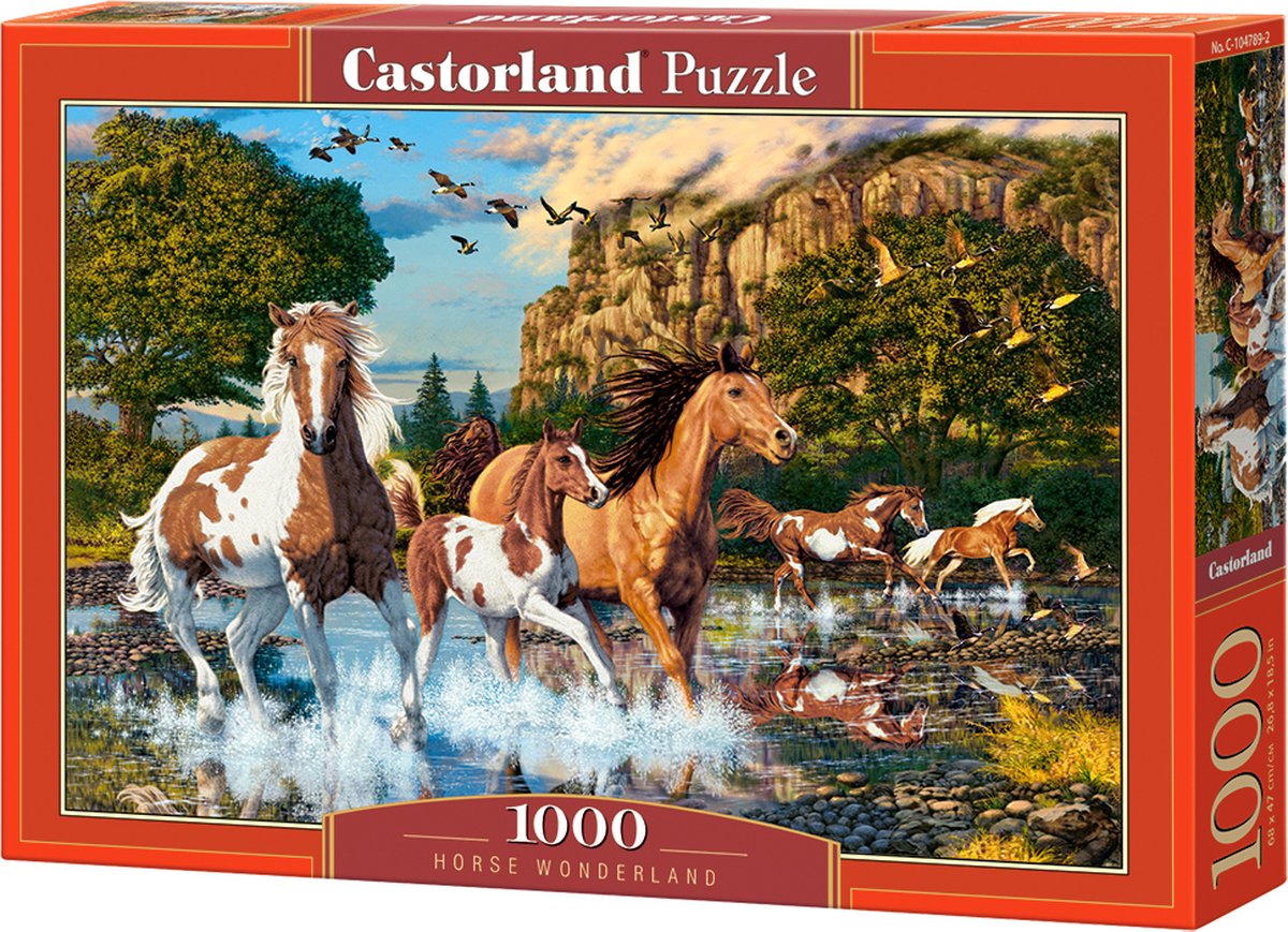 Castorland horse wonderland – puzzel – 1.000 stukjes – satijnen afwerking – perfecte pasvorm – europese kwaliteit