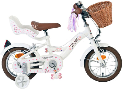 Valorare Blossom per bambini ragazze per bambini da 12 pollici freni a due mani bianchi