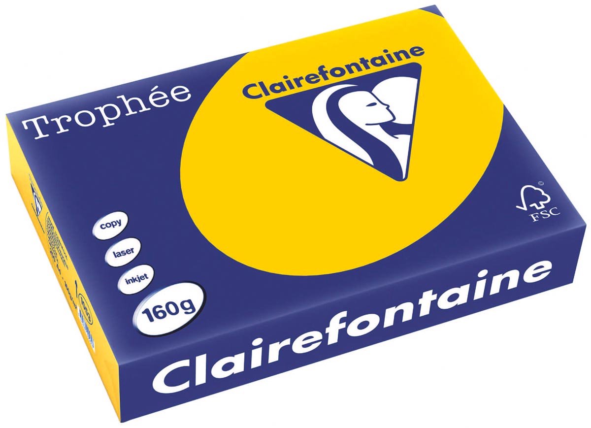 Clairefontaine trophée intenso a4 amarillo girasol 160 g 250 hojas