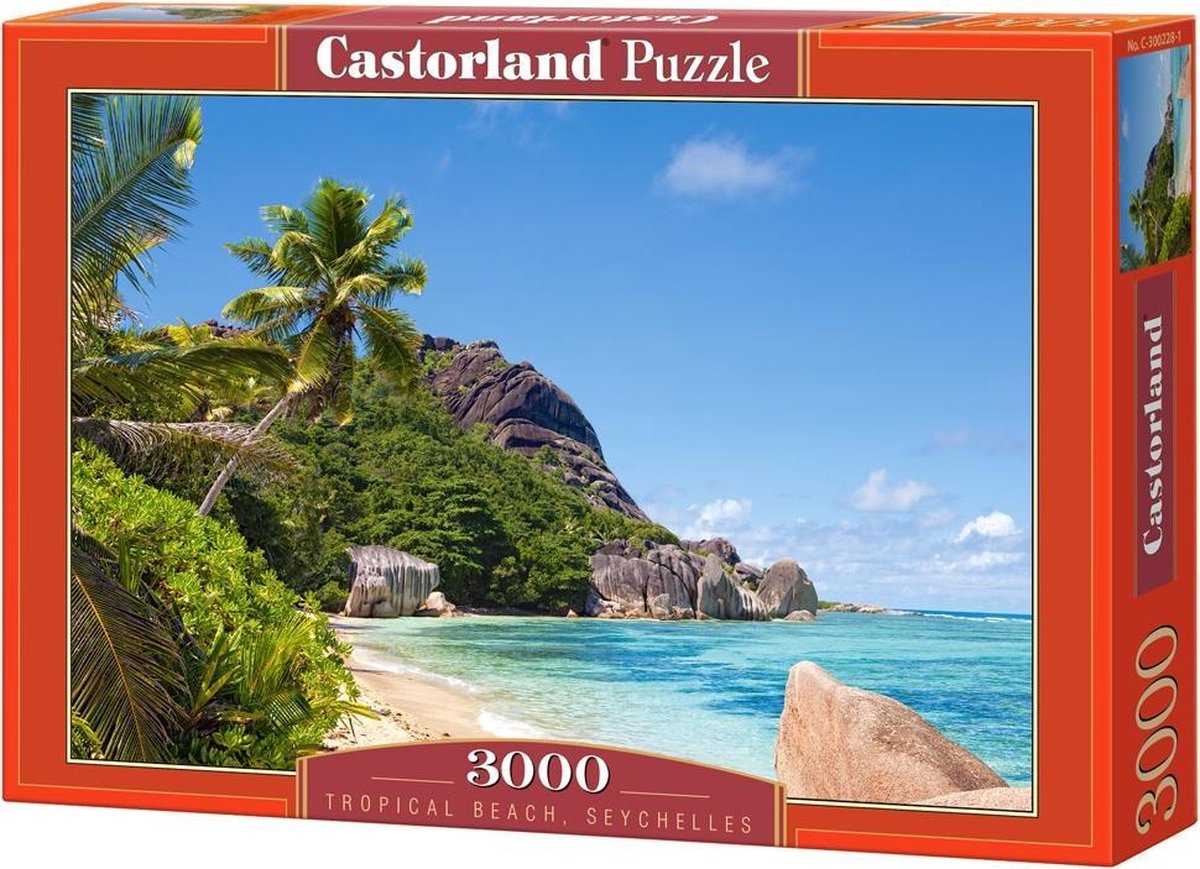 Castorland tropical beach, seychelles – puzzel – 3.000 stukjes – satijnen afwerking – perfecte pasvorm – europese kwaliteit