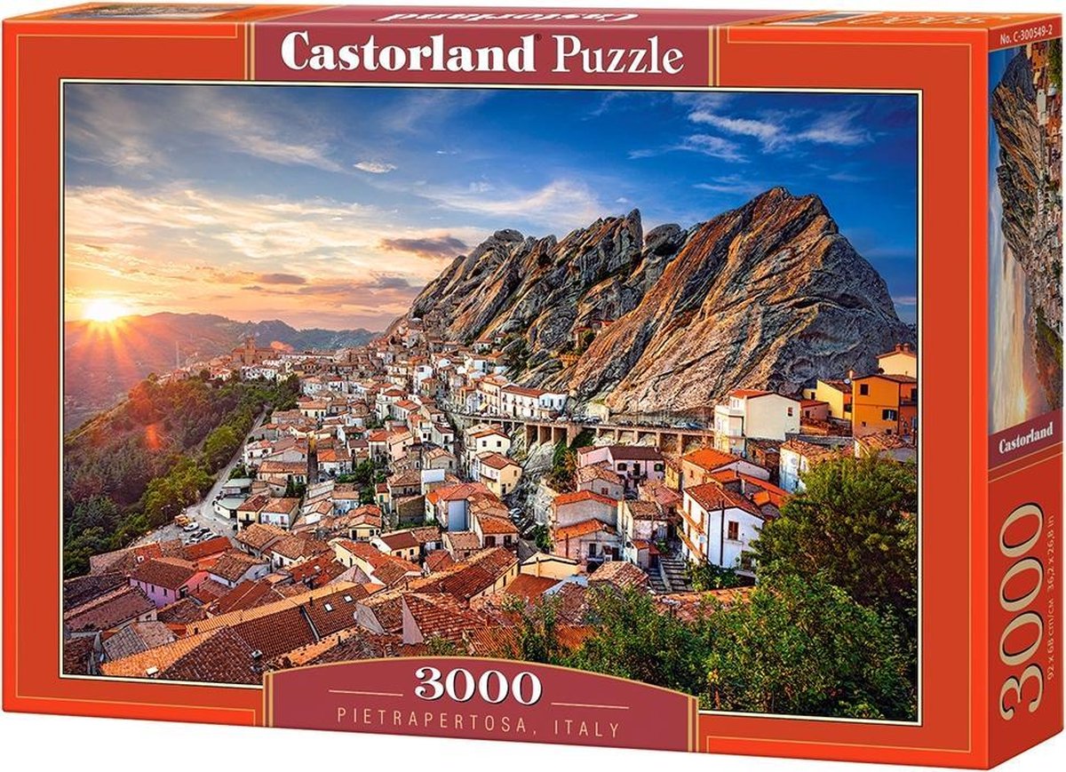Castorland pietrapertosa, italy – puzzel – 3.000 stukjes – satijnen afwerking – perfecte pasvorm – europese kwaliteit
