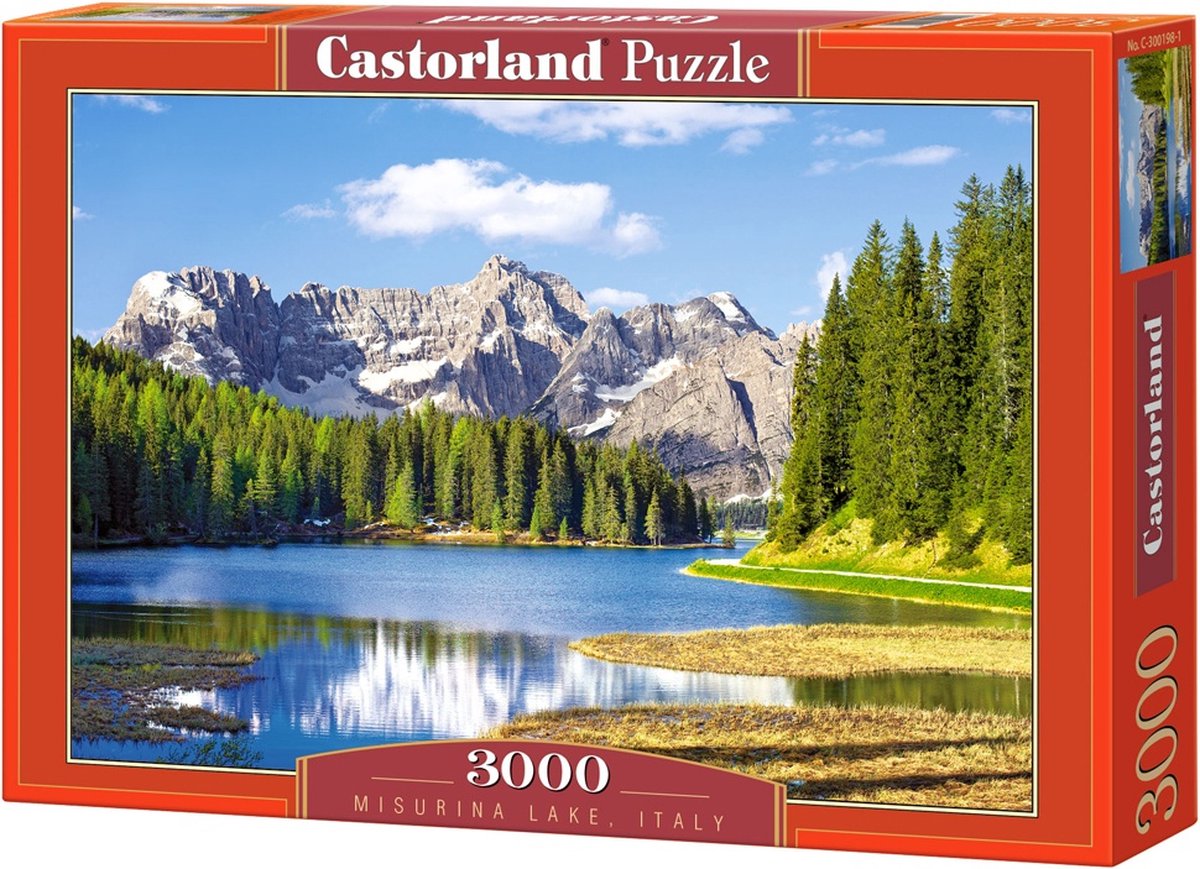Castorland misurina lake, italy – puzzel – 3.000 stukjes – satijnen afwerking – perfecte pasvorm – europese kwaliteit