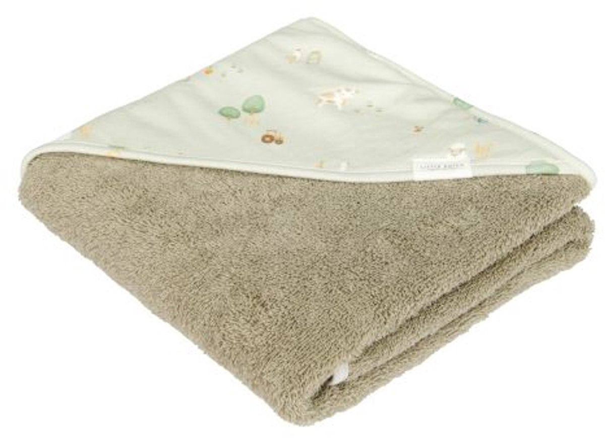 Little dutch badcape - 100 x 100 - groen - little farm