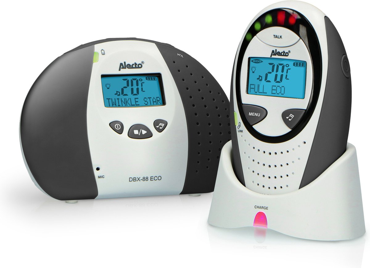 Alecto dbx-88 limited - full eco dect babyfoon met display - antraciet