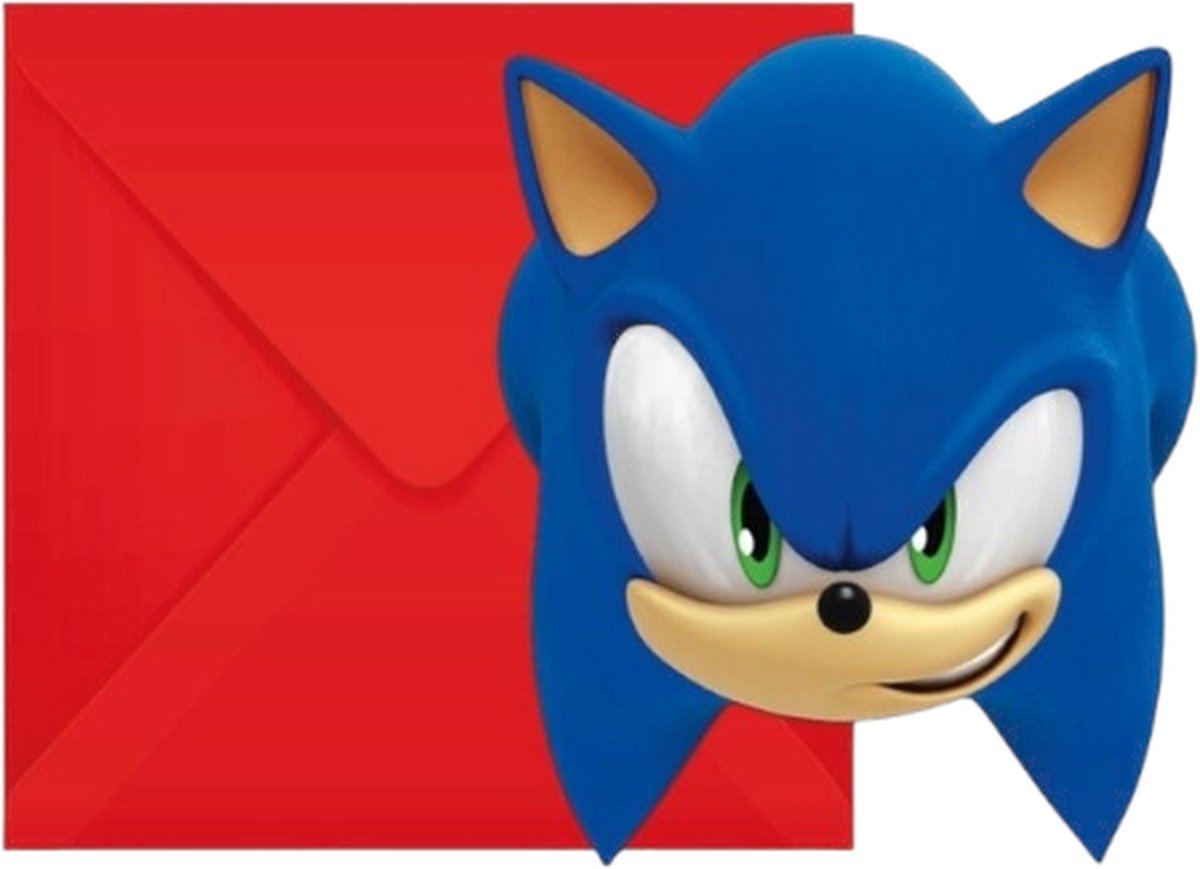 Decorata party invitation cards - sonic - 6 pieces