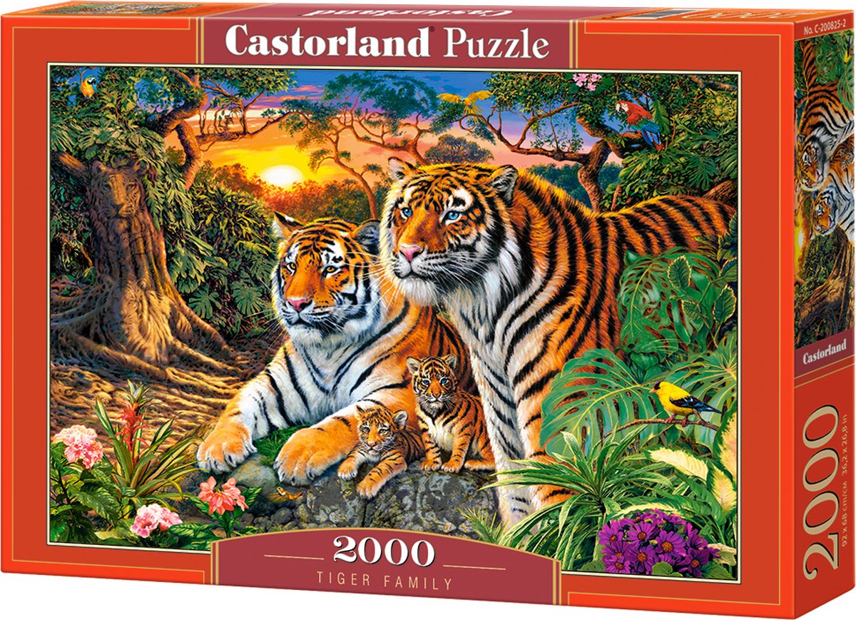 Castorland tiger family – puzzle – 2,000 pieces – satin finish – perfect fit – European quality