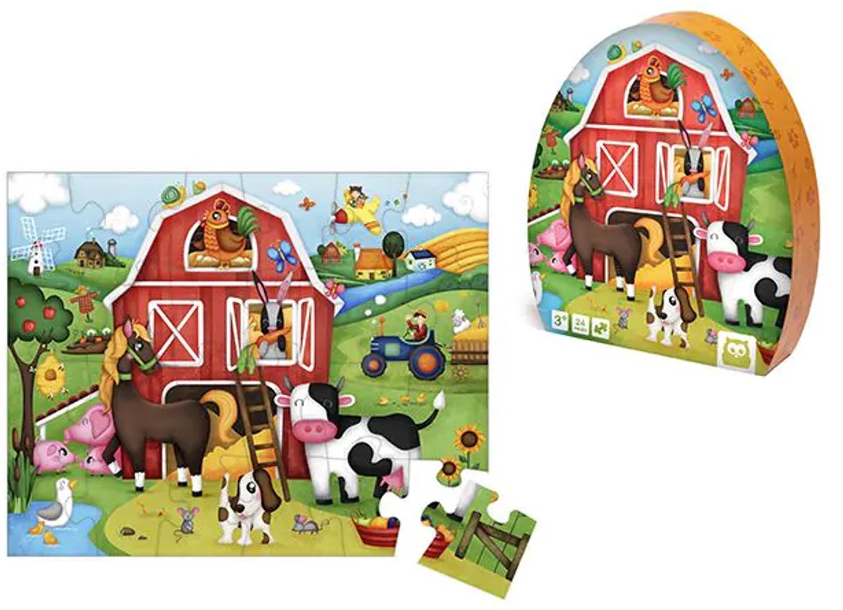 Eurekakids puzzle farm giocattoli educativi in ​​cartone 24 pezzi.