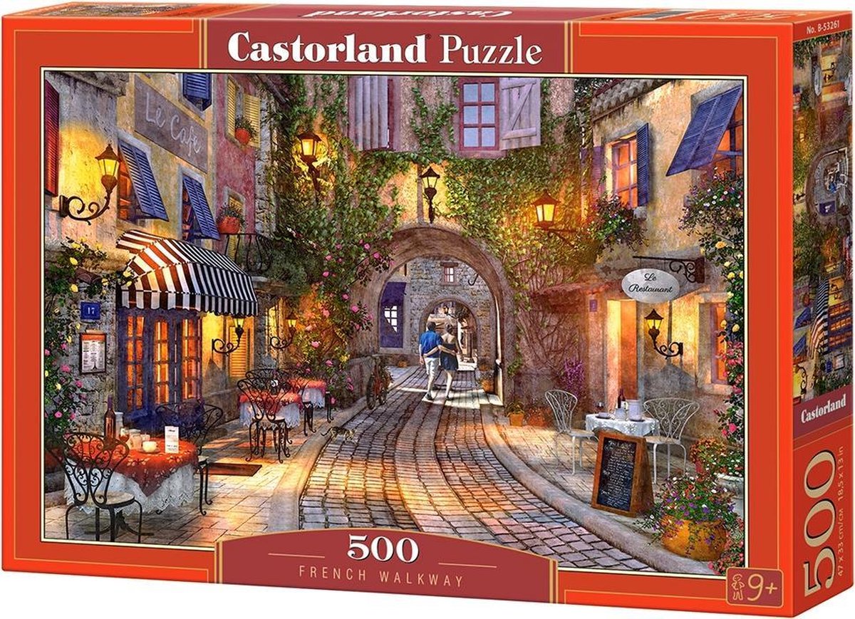 Castorland french walkway – puzzel – 500 stukjes – satijnen afwerking – perfecte pasvorm – europese kwaliteit
