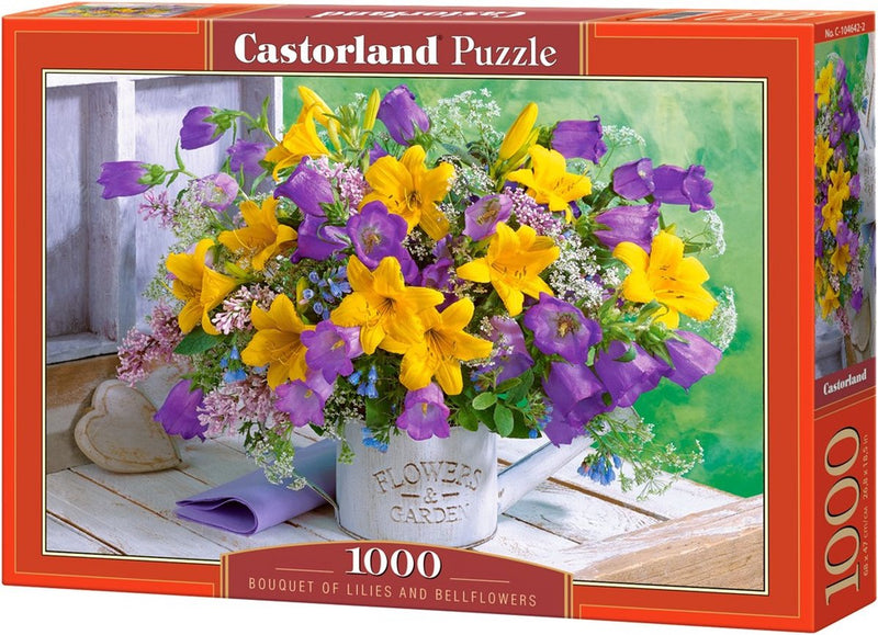 Ramo de lirios y campanillas de Castorland – Puzzle – 1.000 piezas – Acabado satinado – Ajuste perfecto – Calidad europea