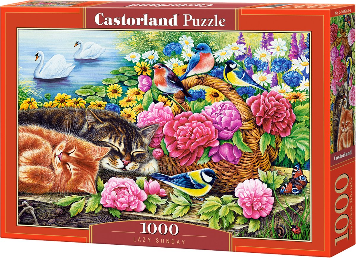 Castorland lazy sunday – puzzel – 1.000 stukjes – satijnen afwerking – perfecte pasvorm – europese kwaliteit