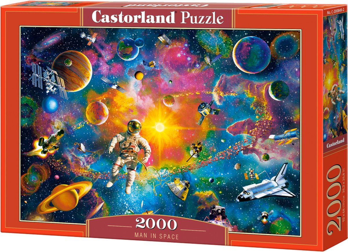 Castorland man in space – puzzel – 2.000 stukjes – satijnen afwerking – perfecte pasvorm – europese kwaliteit