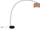 Trio mansur floor lamp - arc lamp - black + taupe shade - h210cm