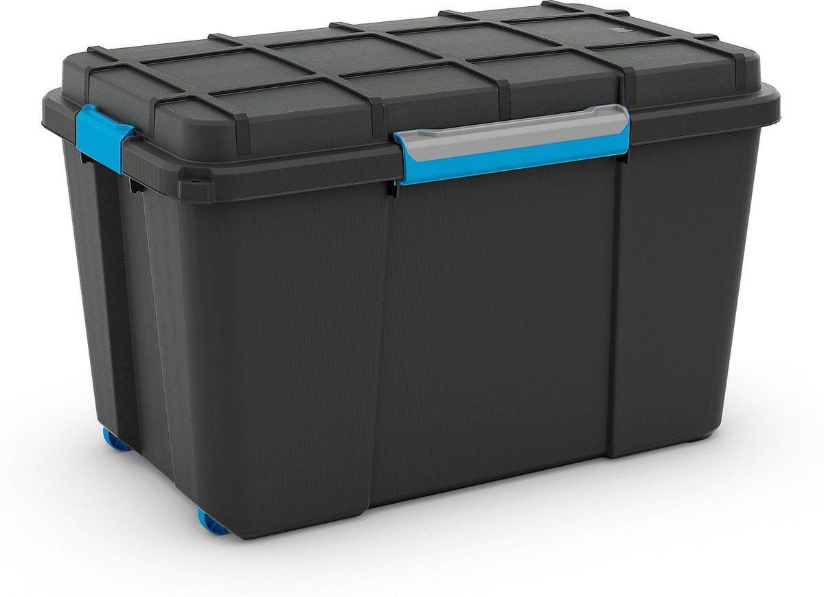 Kis scuba storage box xl - 110l - black blue clips