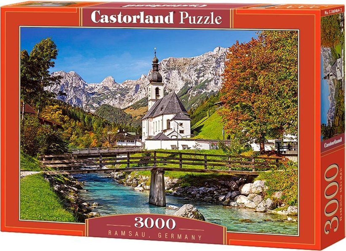 Castorland ramsau, germany – puzzel – 3.000 stukjes – satijnen afwerking – perfecte pasvorm – europese kwaliteit