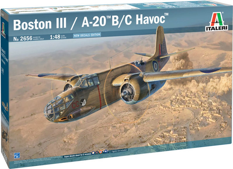 Italeri maqueta de avión - 2656 douglas boston iii a - 20 b c havoc - usa wwii - avión de hélice de plástico - 1:48 - fabricación de modelos
