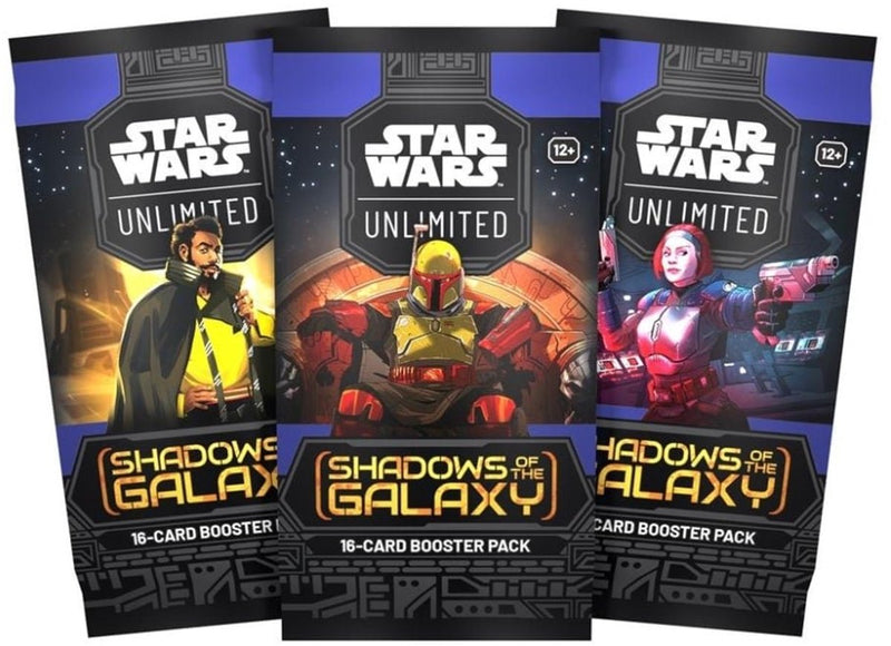Juegos de vuelo de fantasía star wars unlimited: sombras de la galaxia booster pack - juegos de cartas coleccionables (eng)