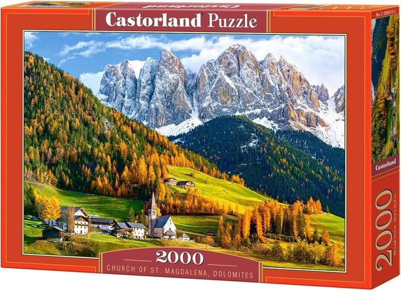 Castorland iglesia de st. magdalena dolomitas – rompecabezas – 2.000 piezas – acabado satinado – ajuste perfecto – calidad europea