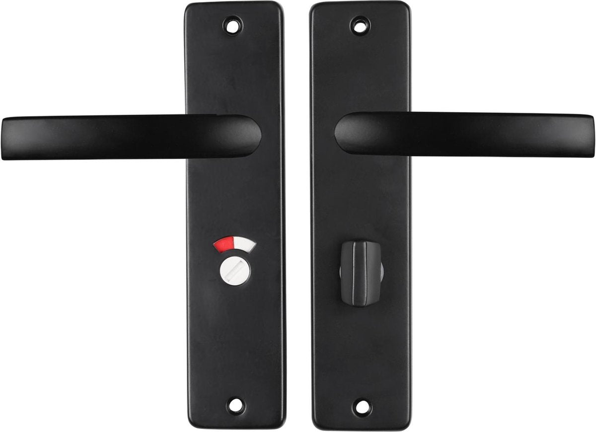 Starx deurklink zwart � deurbeslag � deurschild met toiletsluiting (wc57�5) � deurklink blok