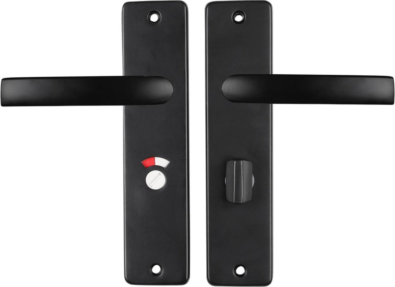 Starx deurklink zwart � deurbeslag � deurschild met toiletsluiting (wc57�5) � deurklink blok