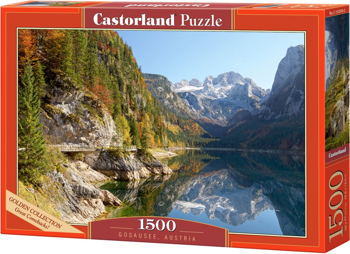 Castorland gosausee, austria – puzzel – 1500 stukjes – satijnen afwerking – perfecte pasvorm – europese kwaliteit