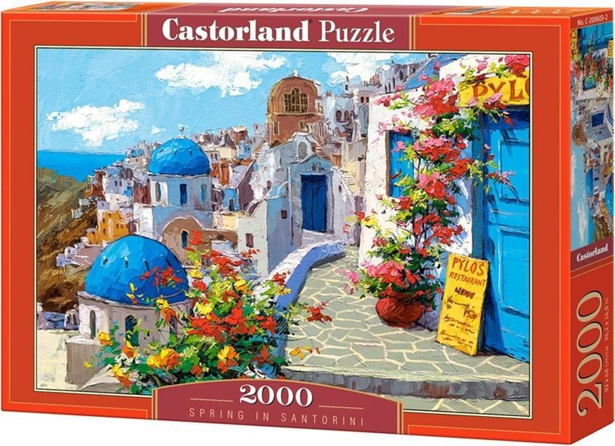 Castorland spring in santorini – puzzel – 2.000 stukjes – satijnen afwerking – perfecte pasvorm – europese kwaliteit