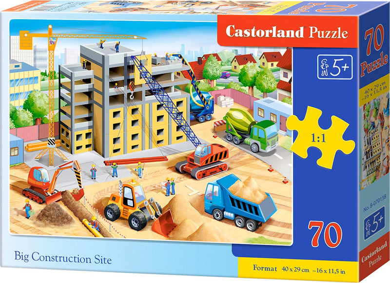 Castorland gran sitio de construcción – rompecabezas – 70 piezas – sitio de construcción – calidad premium