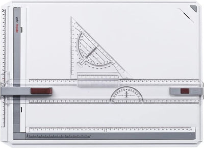 Rotring rapid tekentafel met collegekoffer | geïntegreerde liniaal, passer en vierkant | a3-formaat tekentafel