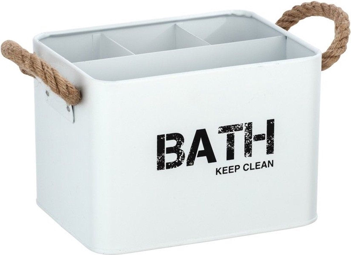 Wenko 23700100, caja de almacenamiento, blanco, rectangular, acero, monocromático, 190 mm
