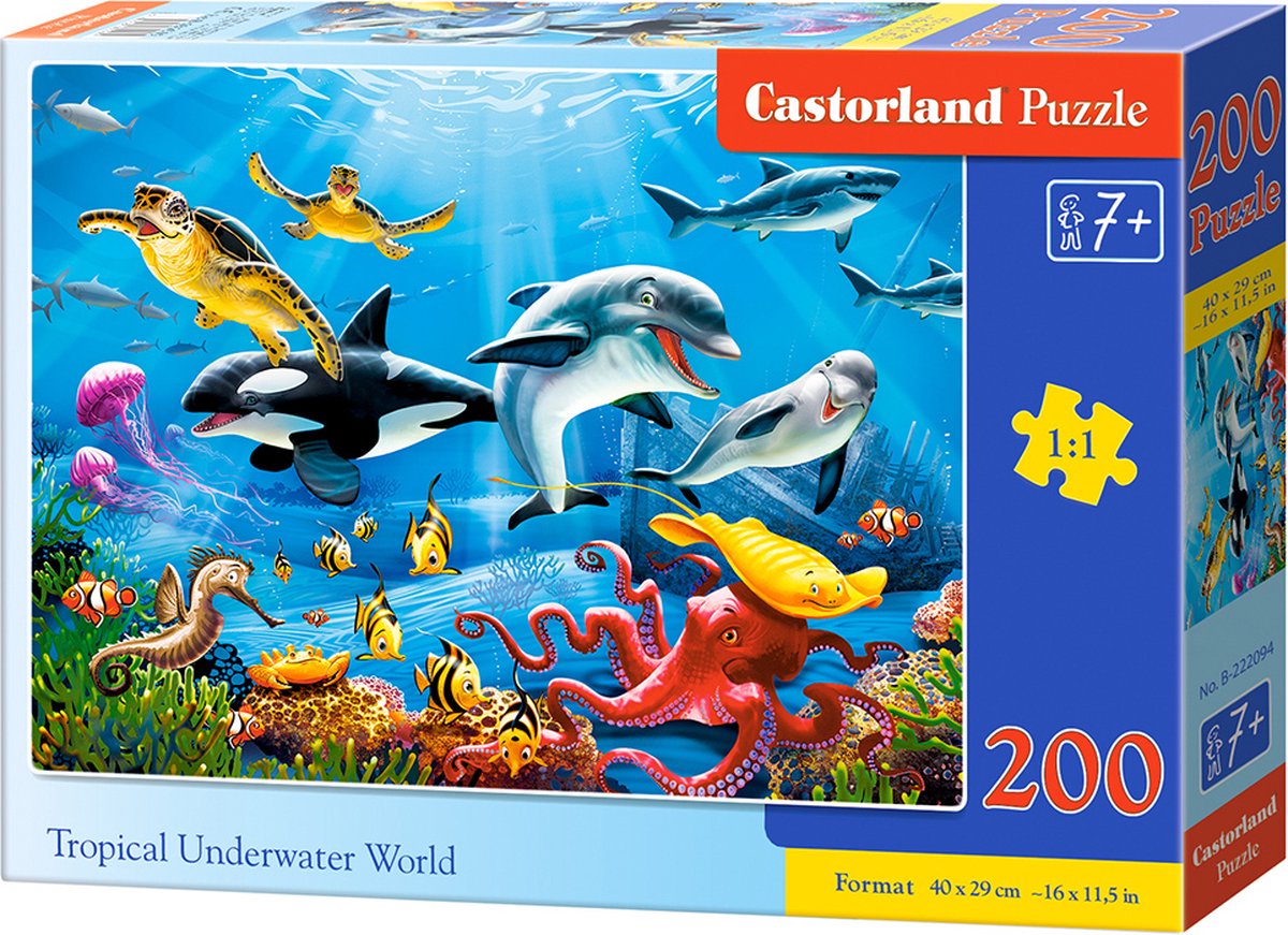 Castorland tropical underwater world – puzzel – 200 stukjes – zeeleven – premium kwaliteit