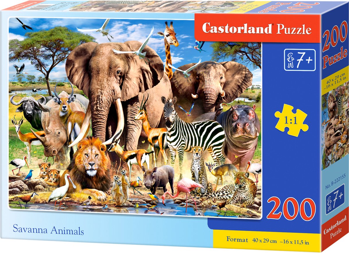 Castorland savanna animals – puzzel – 200 stukjes – dieren – premium kwaliteit