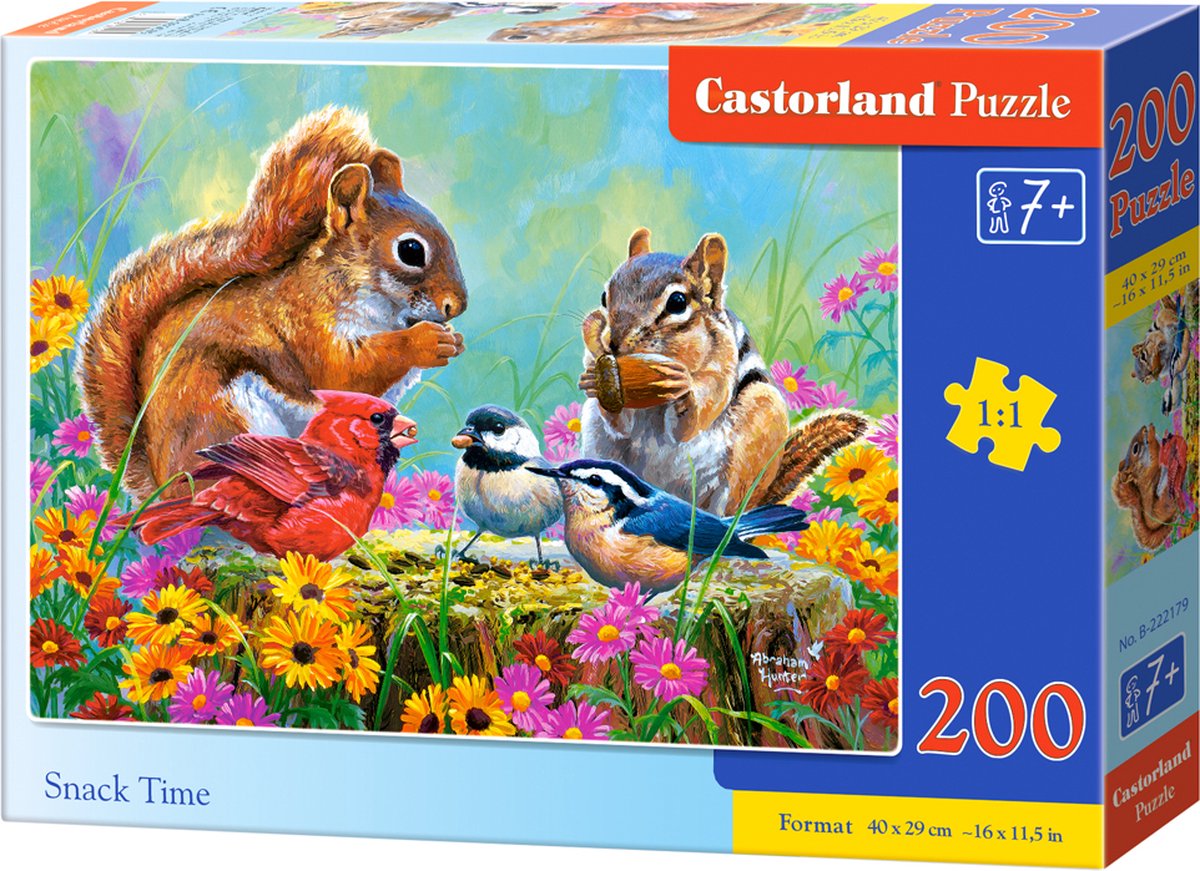 Castorland snack time – puzzel – 200 stukjes – dieren – premium kwaliteit