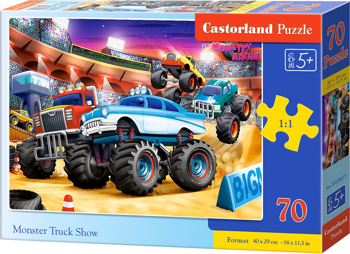 Castorland Monster Truck Show – Puzzle – 70 pezzi – Veicoli – Qualità Premium